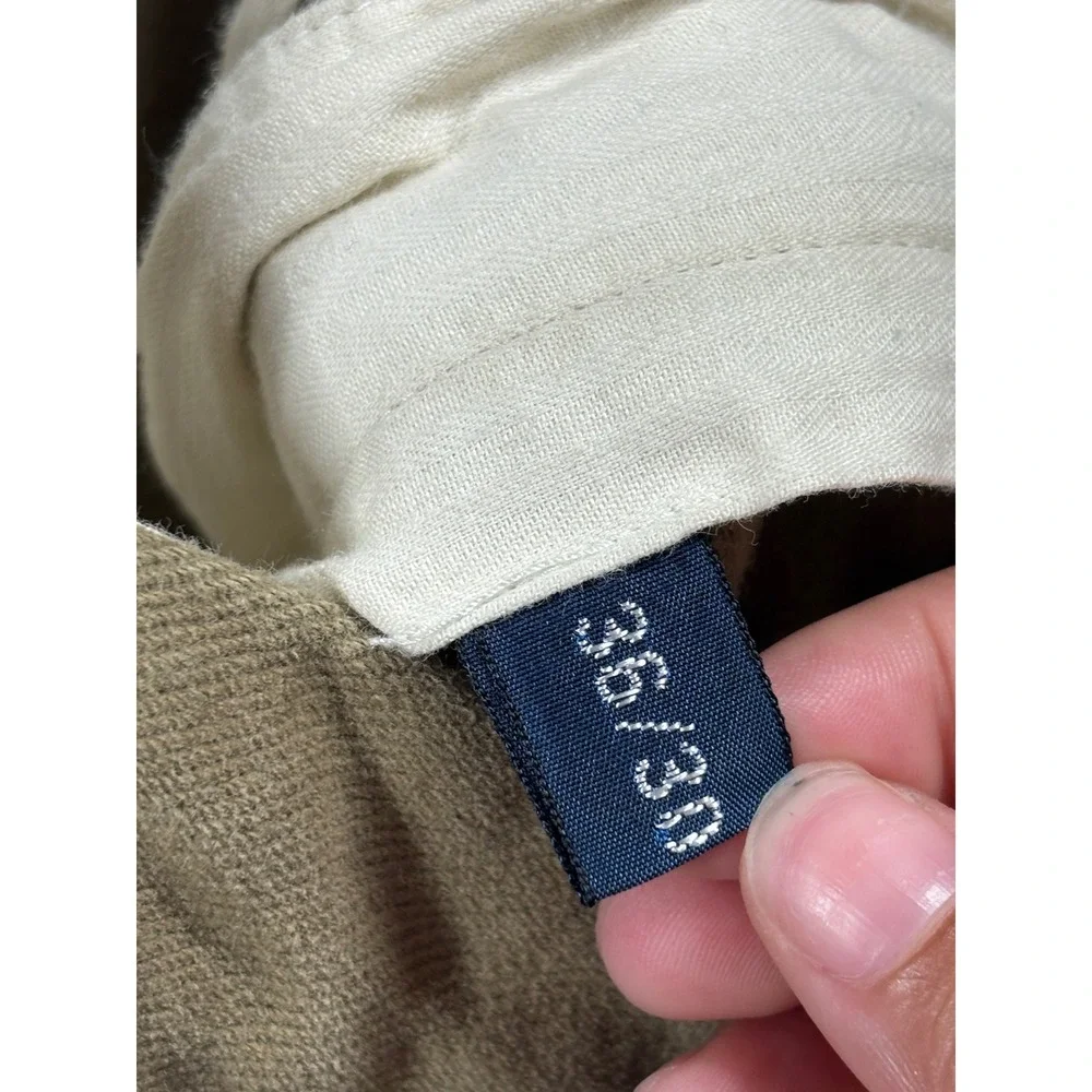 Polo Ralph Lauren Mens Khaki Chino Pants 36x30 Tan Cotton Straight Leg Trousers